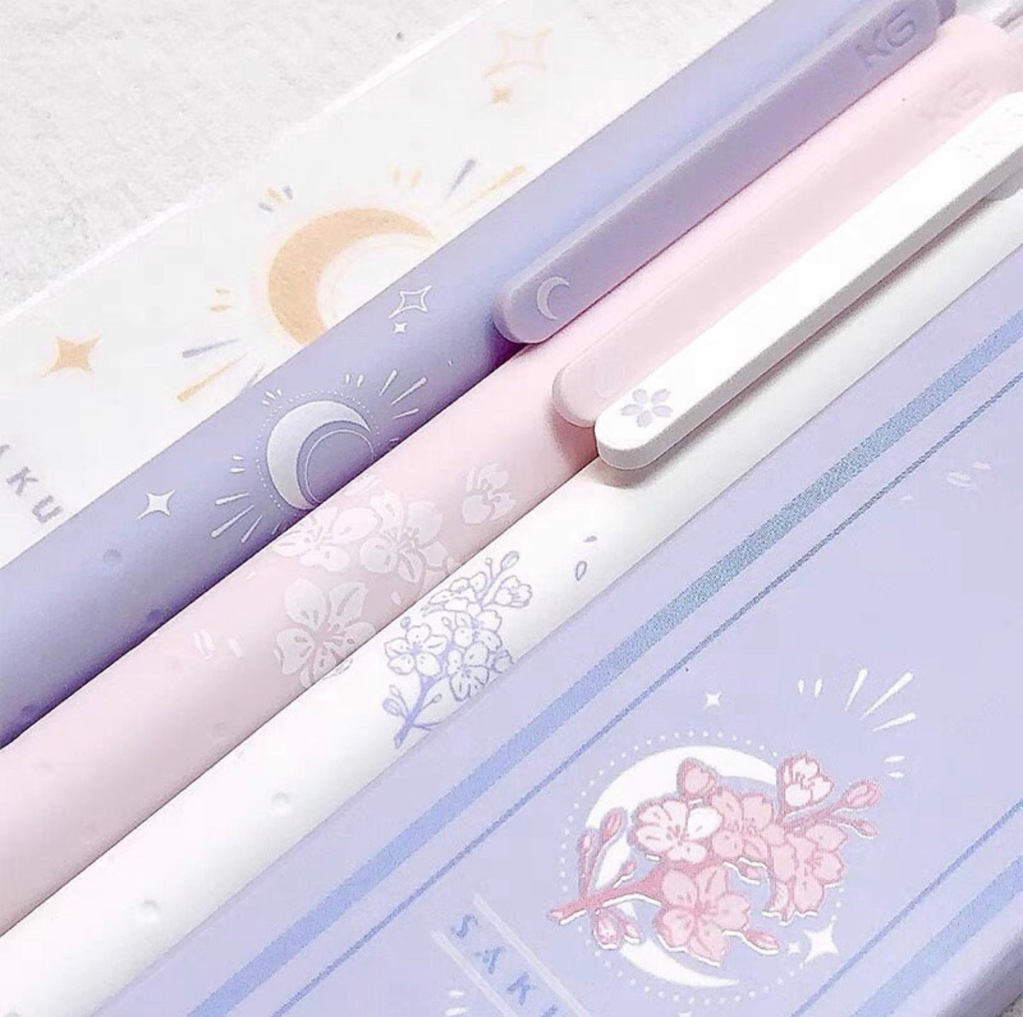 Set Of Floral Gel Pens