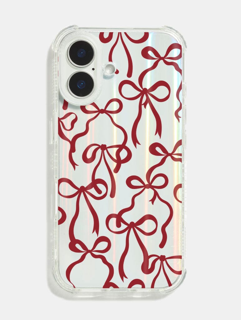 Burgundy Bows Shock iPhone Case