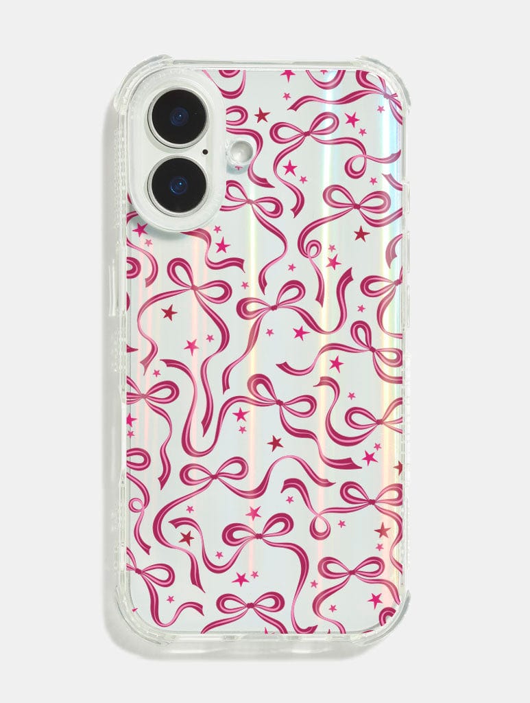 Burgundy Starry Bows Shock iPhone Case