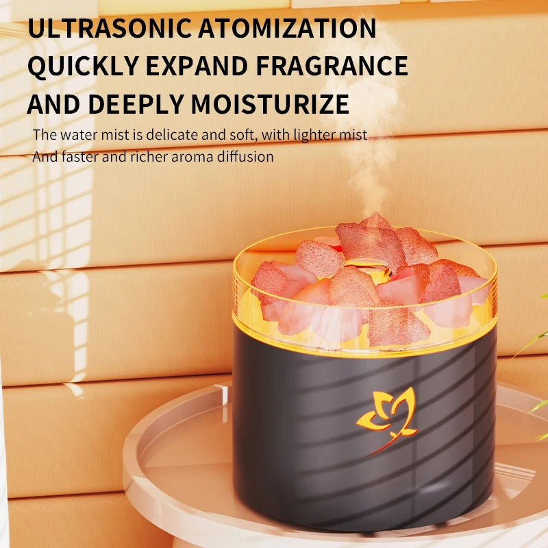 Crystal Salt Stone Aromatherapy Machine Colorful Atmosphere Lamp Atomization Humidification Suitable for Office and Bedroom