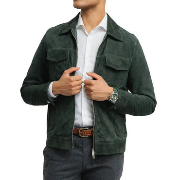 Men's Suede Western Trucker Jacket-1