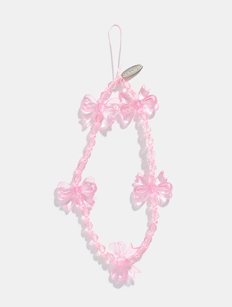 Pink Bow Beaded Strap
