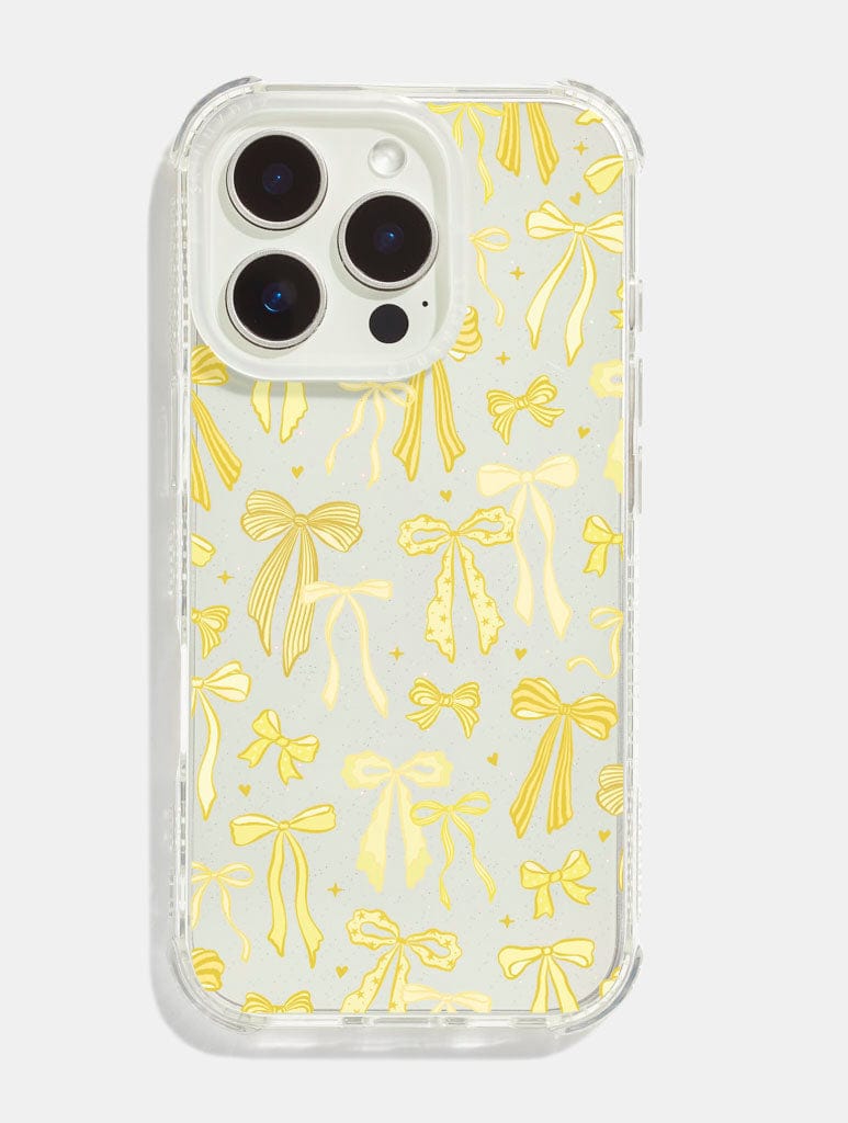 Yellow Painted Bows Shock iPhone Case