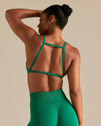 Define 2.0 Seamless High Neck Backless Bra | Amazonia Green