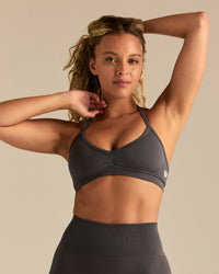 Define 2.0 Seamless Scrunch V-Neck Bra | Graphite