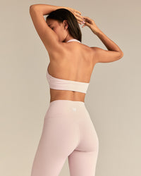 Essential Twist Front Halter Bra | Ballet Pink