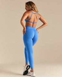 Define 2.0 Seamless High Neck Backless Bra | Rio Blue