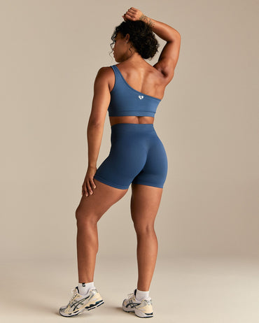 Power Seamless One Shoulder Bra | Blueberry
