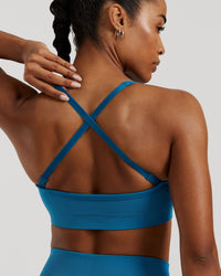 Motion Seamless Straight Neck Bra | Peacock Blue