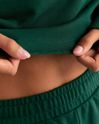 Comfort Lightweight Cropped Sweat | Emerald
