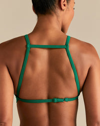 Define 2.0 Seamless High Neck Backless Bra | Amazonia Green