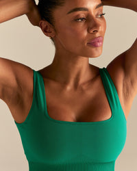 Power Seamless Open Back Mini Bra | Amazonia Green