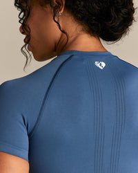 Power Seamless Short Sleeve Crop Top | Blueberry