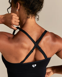 Power Seamless Built-In Bra Tank | Black