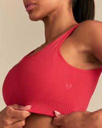 Power Seamless Open Back Mini Bra | Spicy Red