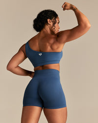 Power Seamless One Shoulder Bra | Blueberry