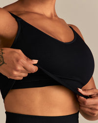 Power Seamless Built-In Bra Tank | Black