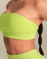Essential Twist Back Bandeau Bra | Lime Punch