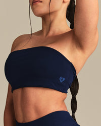 Essential Twist Back Bandeau Bra | Sapphire Blue