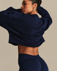 Comfort Lightweight Cropped Sweat | Sapphire Blue