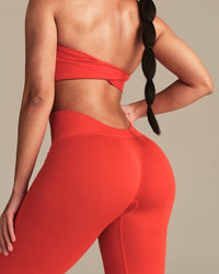 Essential Twist Back Bandeau Bra | Lava Red
