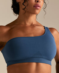 Power Seamless One Shoulder Bra | Blueberry