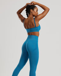 Motion Seamless Straight Neck Bra | Peacock Blue