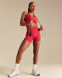 Power Seamless Halter Neck Bra | Spicy Red