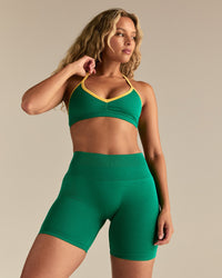 Define 2.0 Seamless Scrunch V-Neck Bra | Amazonia Green