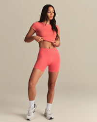 Smooth Contour Cropped Short Sleeve T-Shirt | Sunlit Coral