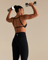 Define 2.0 Seamless High Neck Backless Bra | Black