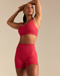 Power Seamless Scrunch Shorts | Spicy Red