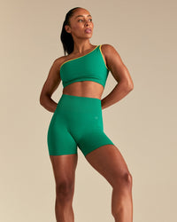 Power Seamless One Shoulder Bra | Amazonia Green