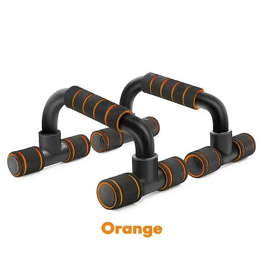 1pair U-shaped Push-up Rack Fitness Equipment Hand Sponge Grip Muscle Training Push Up Bar Chest Home Gym Body Building (orange)
