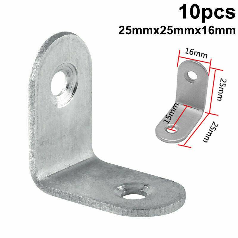 10Pcs Corner Braces Brackets Right Angle L shape Stainless Steel Brace Bracket