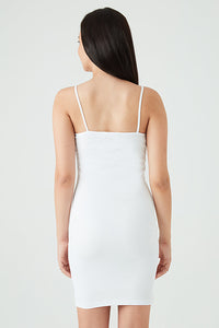 White Gold Button Rib Mini Dress