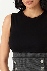 Grey 2 in 1 Waffle Bodycon Dress