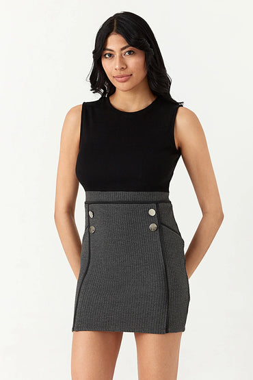 Grey 2 in 1 Waffle Bodycon Dress
