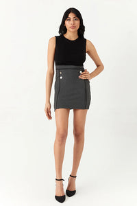 Grey 2 in 1 Waffle Bodycon Dress