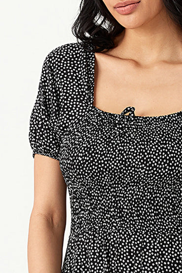 Mono Disty Puff Sleeve Dress