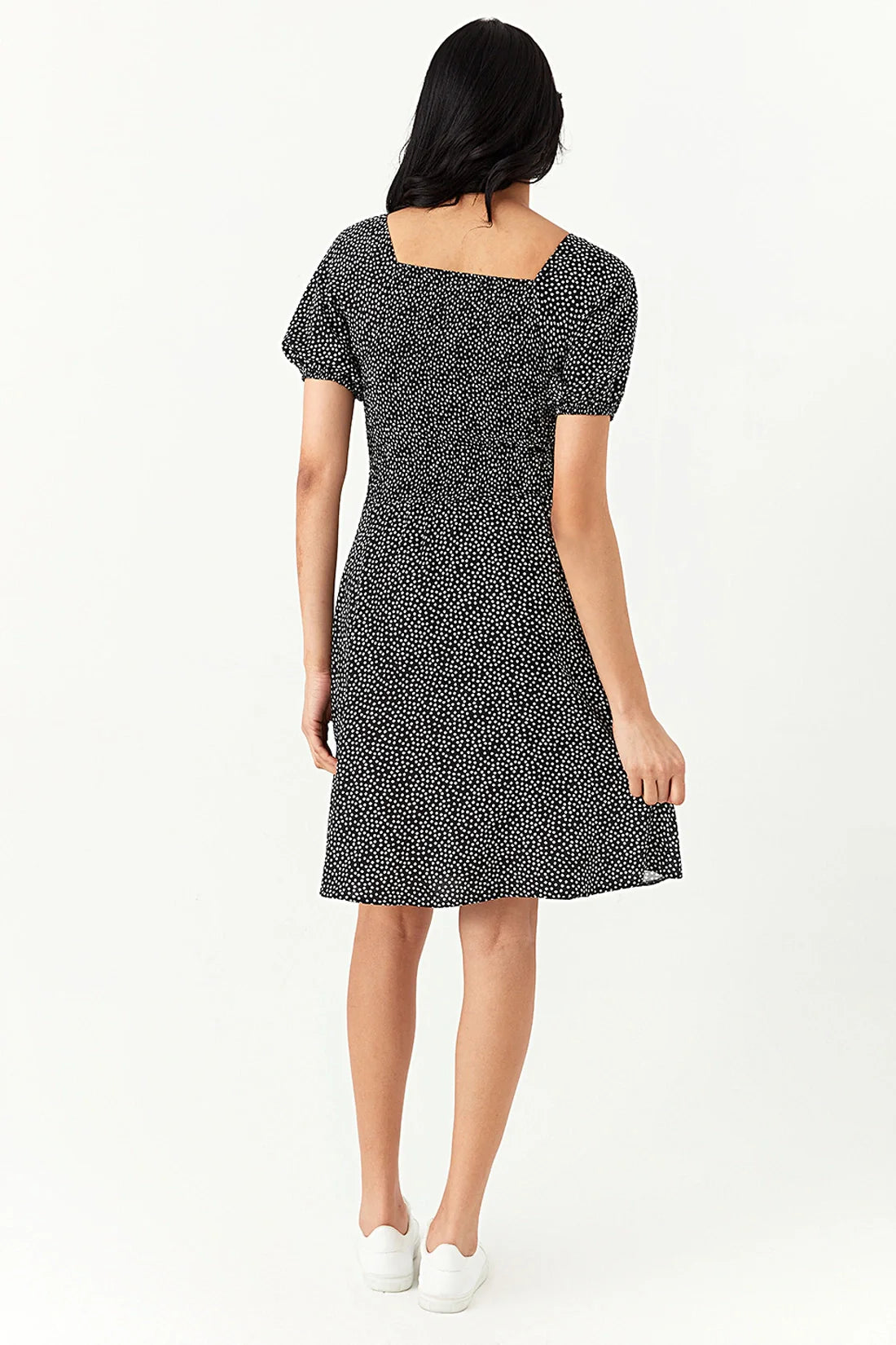 Mono Disty Puff Sleeve Dress