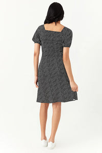 Mono Disty Puff Sleeve Dress