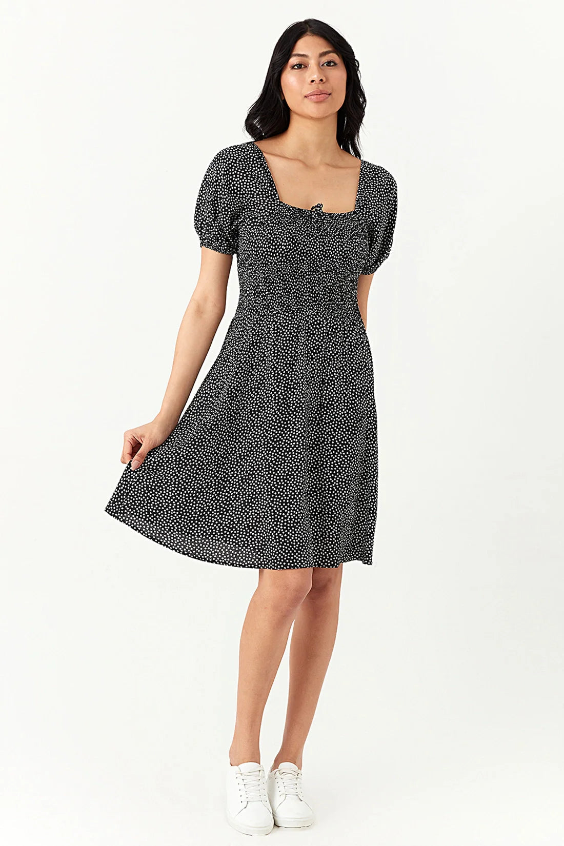Mono Disty Puff Sleeve Dress