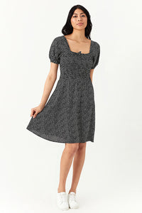 Mono Disty Puff Sleeve Dress