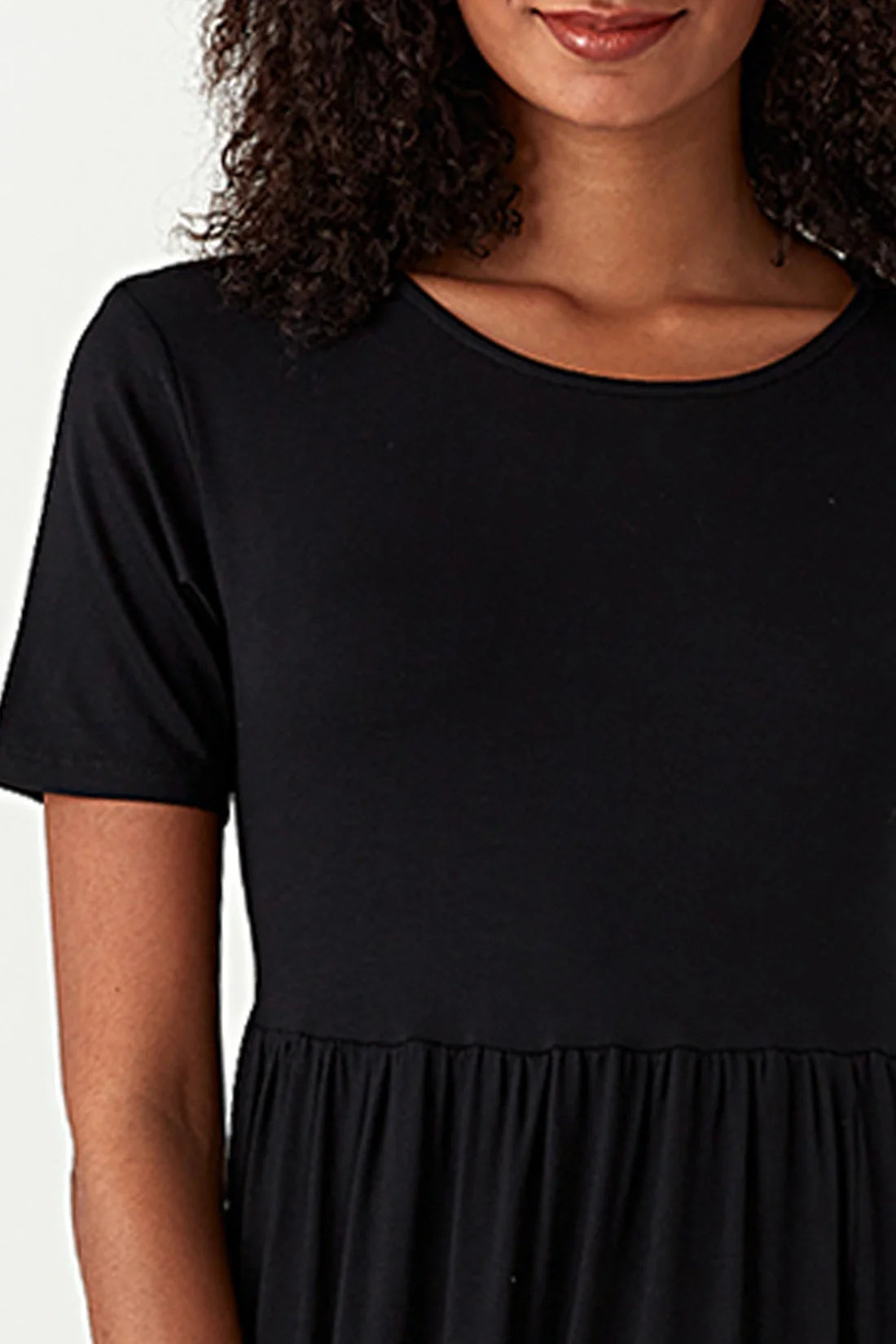 Black Side Split T-Shirt Dress