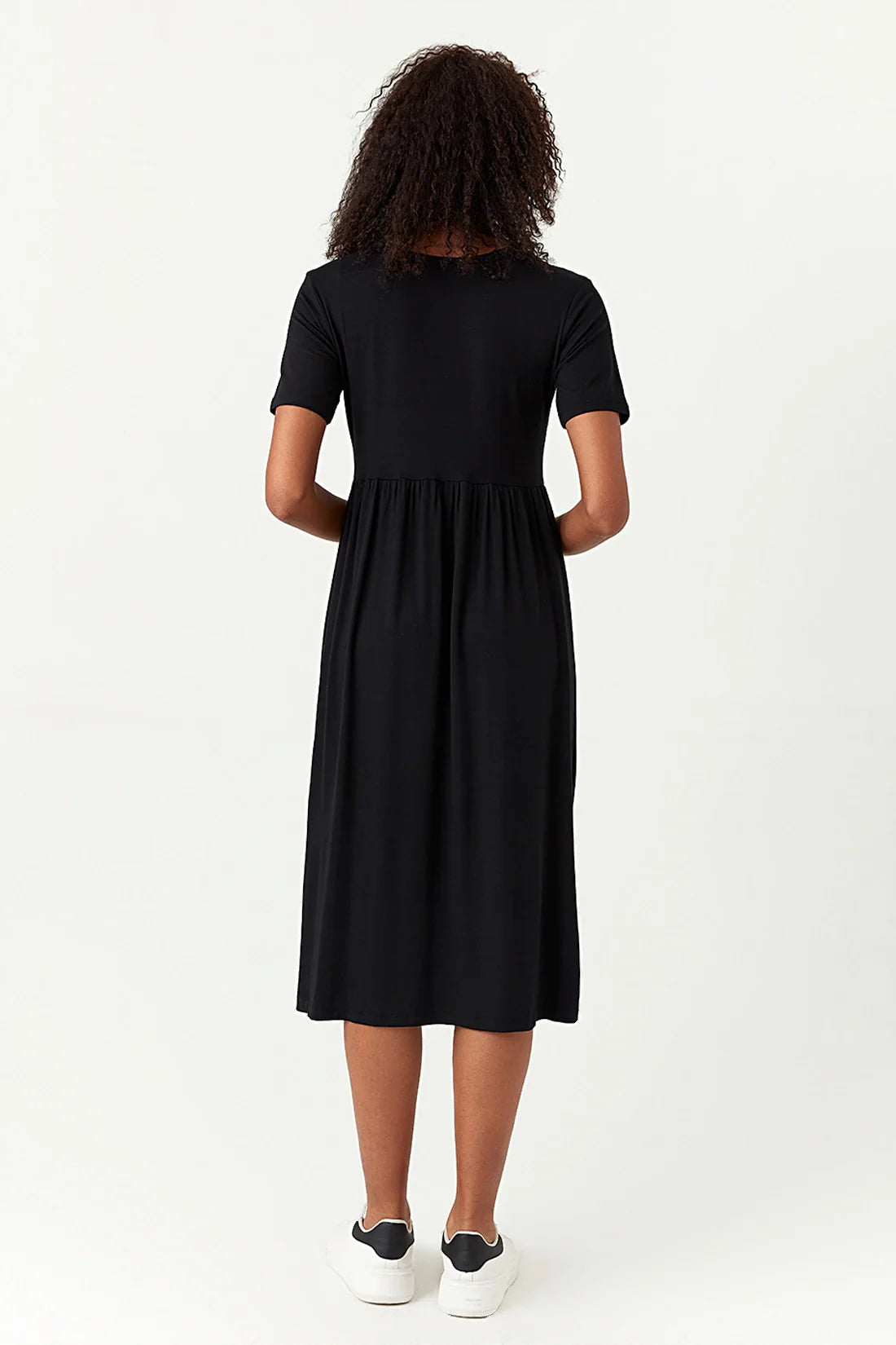 Black Side Split T-Shirt Dress