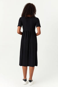 Black Side Split T-Shirt Dress