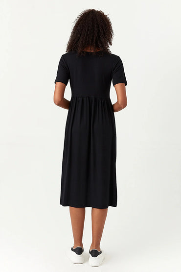 Black Side Split T-Shirt Dress