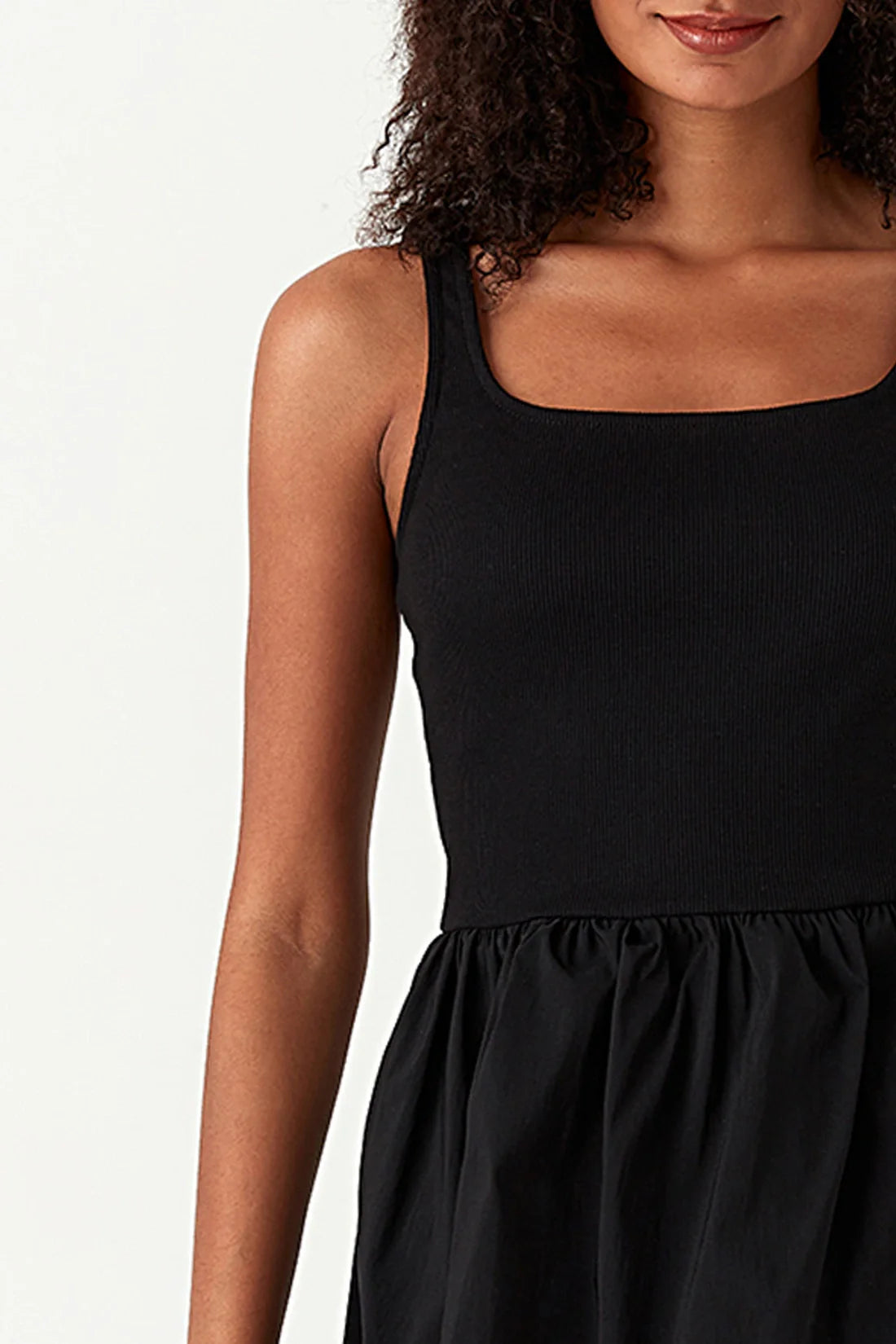 Black Bubble Hem Dress