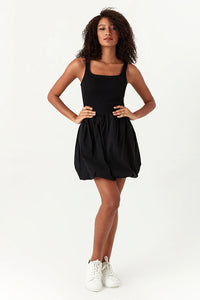 Black Bubble Hem Dress